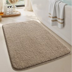 DEXI 부드러운 도톰 극세사 욕실 화장실 현관 미끄럼방지 논슬립 프리미엄 욕실 발매트 침대 귀여운, 브라운, 1개입