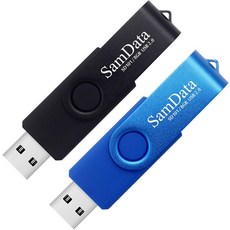 샘데이터 32GB USB 플래시 드라이브 2개 세트 엄지손가락 메모리 스틱 점프 LED 조명 포함 저장 및 백업용 2가지 색상 검정색 파랑색, 32GB_Blue Black 32GB*2, Blue Black 32GB*2