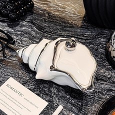 陶瓷菸灰缸 簡約輕奢感設計, 海螺菸灰缸-白色, 1個