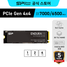 실리콘파워 Silicon Power Endura ES75 M.2 NVMe 2280 PCIe Gen4 TLC SSD, 1TB