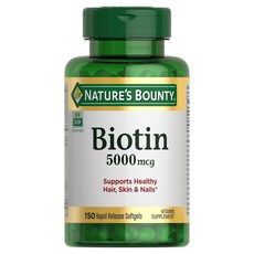 NATURE'S BOUNTY 生物素 5000mcg 軟膠囊, 1個, 150錠