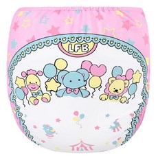 可愛圖案寶寶游泳尿布褲，可重複使用，柔軟親膚，側邊按扣設計, Little Circus 馬戲團, 1個