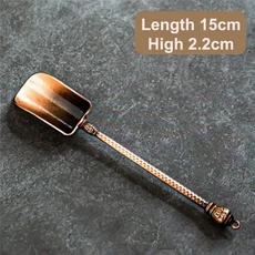 구리 합금 말차 스푼 전통 내열성 잎 스쿠프 삽 다도, 05 B