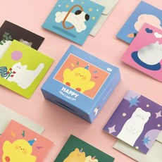 아트박스/문구앤토이스 [아이코닉] 해피 미니카드 세트 대용량 편지지