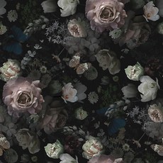 VEELIKE 앤티크 나비 꽃 필 앤 스틱 벽지 무디 다크 플로럴 벽지 액센트 벽 침실 욕실 44.9 x 294.7cm(17.7 x 118인치) 탈착식 자체 접착 플로럴 콘택트