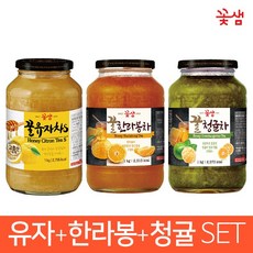꽃샘 꿀유자차S +꿀한라봉차 +꿀청귤차 SET (3KG), 1세트