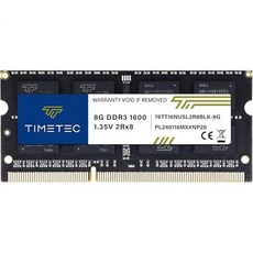 Timetec Hynix IC 4GB DDR3L SODIMM 인텔 NUC 키트/미니 PC/HTPC/NUC 보드 1600MHz PC3L-12800 비 ECC 언버퍼드 1.35V, 8GB Black Timetec 135512 4446