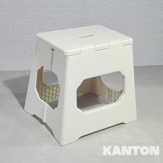 안전잠금 접이식 의자 플라스틱 폴딩 체어 휴대용 간이, 아이보리,중형