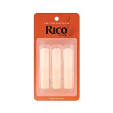 Rico 유기농 바리톤 색소폰 리드 강도 1.5 3개 팩, Rico 유기농 바리톤 색소폰 리드, 강도 1.5, 3