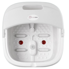 折疊恆溫加熱按摩泡腳桶，全自動氣泡紅光暖腳足浴盆，電動按摩, 灰白