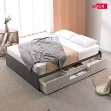 에디터 무헤드 4단서랍 침대 SS-호텔식투인스매트리스, 백아카시아 화이트
