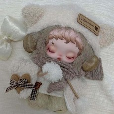 SKULLPANDA 겨울 운동복 2세대 블라인드 박스 인형, 오트밀 코코아 세트 (인형 제외)