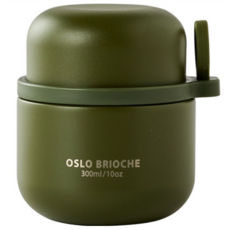 오슬로 브리오슈 스테인리스 스틸 316 보온 보냉 푸드자, COLOR  (딥그린), 300ml, 5개