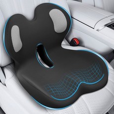 트럭 운전석 쿠션 요추 지지 베개가 있는 카시트 장시간 운전 시 요통 좌골신경통 를 위한 인체공학적 L자형 정형외과 메모리 폼 패드 운전자 사무실 직원블랙+그레이, Black+we