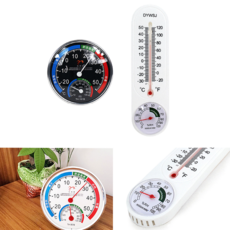 아날로그 온습도계 온도습도계 벽걸이온도계, 거치용 원형 블랙, 화이트, 1개
