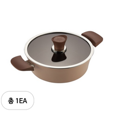 해피콜 국산 인덕션 이든 전골냄비, 24cm, 아몬드베이지, 1개