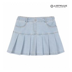 에어워크주니어 여아 주니어 아이스 데님 주름 스커트