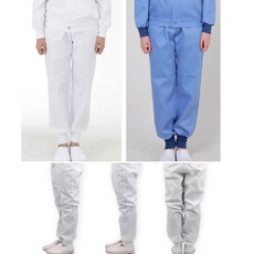 HACCP 비침없는 속바지 면혼방 겨울 위생복 하의 식품공장 땀흡수 푸드웨어, 1개, 바지 블루