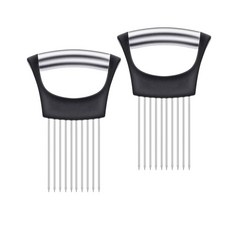 야채와 고기를 위한 주방 프롱 슬라이서 스틸 안전 손잡이가 타인 검은색 스테인리스 달린, 2