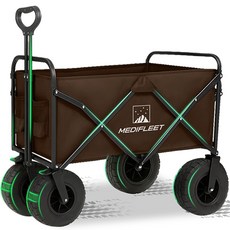 메디플릿 캠핑 아웃도어 대형 광폭 바퀴 폴딩 카트 웨건, 1개, 커피브라운(8호)