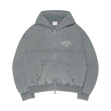 [노매뉴얼] RAW EDGE HOODED ZIP-UP - WASHED GRAY