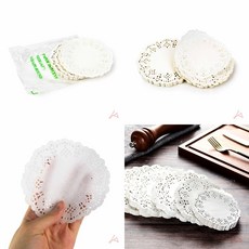 플라워 패턴 원형 레이스 도일리 테이블웨어 장식 레이스페이퍼