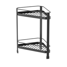 免釘轉角多層浴室收納架, 1個, 三角置物架 黑色, 黑色