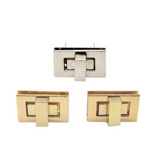 락장식A 턴락장식 가방잠금장식, 1개, 실버