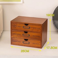 원목 미니 서랍장 수납장 인테리어 정리함 안방 빈티지 카페 소형 가구, C. 소형 3단