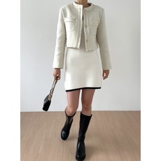 클루이가넷 / 트위드 골드버튼 여성 자켓 스커트 세트