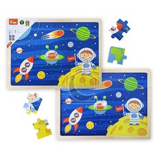 유아학습 큰조각 피스퍼즐 우주여행 원목그림맞추기