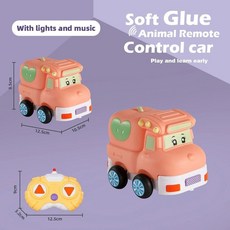 원격 제어 드롭 및 충돌 방지 방수 전기 자동차 음악 조명 생일 선물과 만화 RC 택시, orange