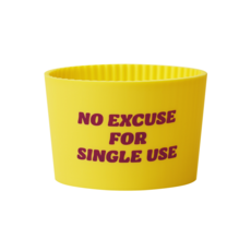 브레디 리유저블 실리콘 컵슬리브 컵홀더, 옐로우, 1개