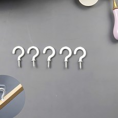 고리스크류 나사 6개 흰색 천장벽고정 스 크류 조명 홀더 클립 앵커 볼트 후크 마운트, 본상품