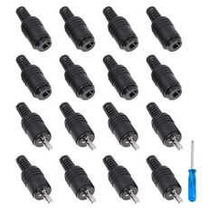 Stranthother 나사 단자가 있는 2핀 딘 스피커 플러그 20개 구형 앰프 오디오 HiFi 라우드 케이블 커넥터 장비 10개 수 및 암, 20