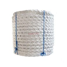 三股尼龍繩 八股尼龍繩 船用纜繩 貨車拋錨繩 白色丙綸加粗耐磨捆綁繩子 八股扭繩, 1個, 八股50mm/50米