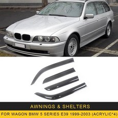 빗물받이 썬바이저 레인 커버 창문 가드 호환 BMW 5 시리즈 E34 E39 E60 E61 F10 1988-2017 자동차 사이드 윈도우 바이저 선 차양 보호 스티커 악세서리, For Wagon E39