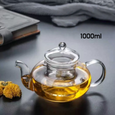 가정용 필수템 글라스 티팟/유리 주전자 유리 인퓨저 옵션선택, 투명색, 1개, 1000ml
