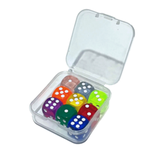 이음모음 미니 아크릴 주사위, 보관케이스 세트, 9개입