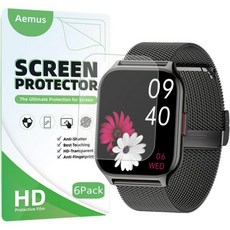ZOSKVEE P95 스마트워치 호환 스크린 보호 필름 (6개입) Kimeag Popglory 2.01인치 피트니스 워치 투명 TPU 소프트, 6개