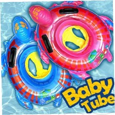 아기 수영 튜브 플로트 보행 학습용 거북이 모양 안전 물놀이 풀장용, 1개, 블루_레드