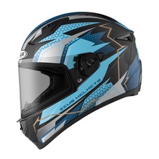 ZEUS ZS-821 BH13 全罩安全帽 多款彩繪可選, 抗刮消光黑/藍,L, 詳見包裝