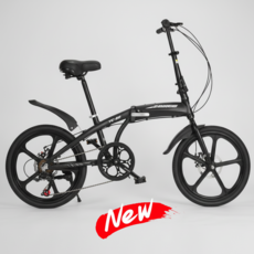 글리터 가벼운 접이식 자전거 미니벨로 20인치 휴대용 출퇴근 폴딩 초경량 완조립, 알루미늄프레임 + 삼각휠 + 블랙, 1개, 알루미늄프레임 + 삼각휠 + 블랙, 50.8cm