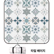 머스코 디자인 방수매트 피크닉 돗자리 캠핑매트 30 NSI, 1개, 타일 베이지 300x200cm