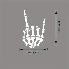 해골 뼈 가운데 손가락 플립 오프 비닐 데칼 자동차 스티커 범퍼 뒷유리용 방수 장식, 01 Third middle finger