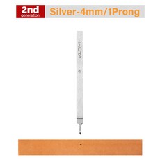 기본 구멍 펀치 스티칭 가죽공예 치즐 도구 다이아몬드 찌르는, 2nd Silver 4mm1 ng