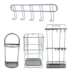 리빙올데이 5구 접이식 스텐 사각 다용도 우산걸이 2단 3단 신발장 고정식 다용도 걸이, 우산걸이-5구/크롬, 1개