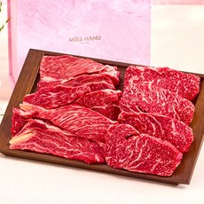 1++(9)등급 한우 선물세트 구이모듬 꽃등심 채끝 부채살 갈비살 소고기, 시그니처 1호 기본세트, 1 kg