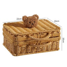 틈새 라탄바구니 등나무 수납바구니 사각라탄바구니 보관함, 1개, M. 디자인 손잡이 상자 x6x0cm