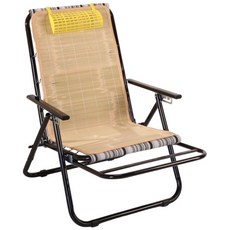 BuyJM 五段式涼椅 躺椅 折疊椅 I-AD-CH252 五段調節 折疊收納 涼爽透氣, 原木色, 1個